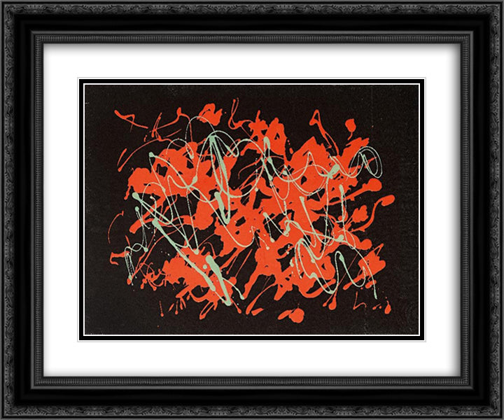 Itinerario 24x20 Black Ornate Wood Framed Art Print Poster with Double Matting by Turcato, Giulio