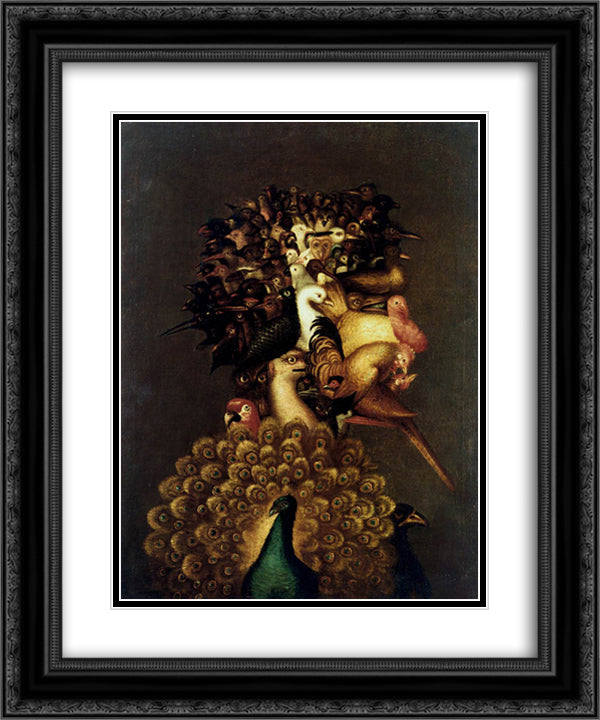 Air 20x24 Black Ornate Wood Framed Art Print Poster with Double Matting by Arcimboldo, Giuseppe