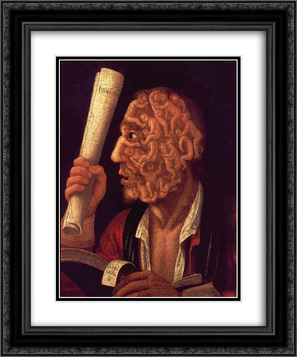 Portrait of Adam 20x24 Black Ornate Wood Framed Art Print Poster with Double Matting by Arcimboldo, Giuseppe