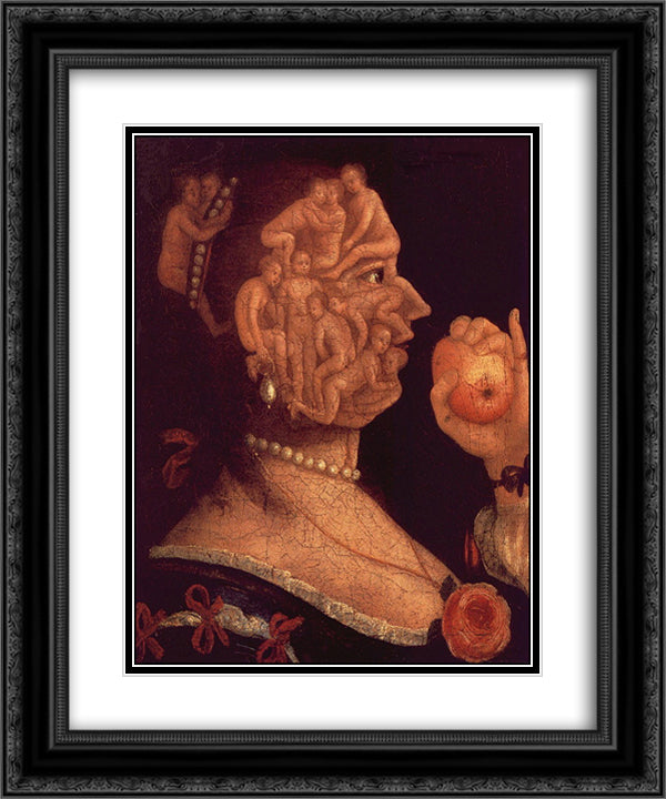 Portrait of Eve 20x24 Black Ornate Wood Framed Art Print Poster with Double Matting by Arcimboldo, Giuseppe