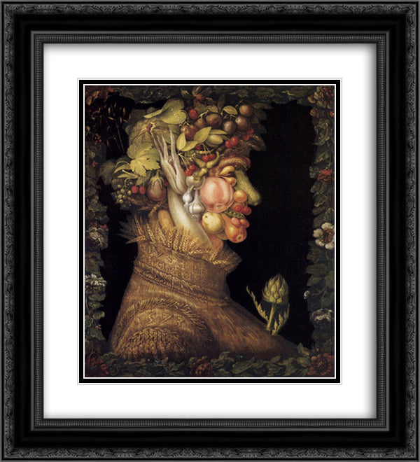 Summer 20x22 Black Ornate Wood Framed Art Print Poster with Double Matting by Arcimboldo, Giuseppe