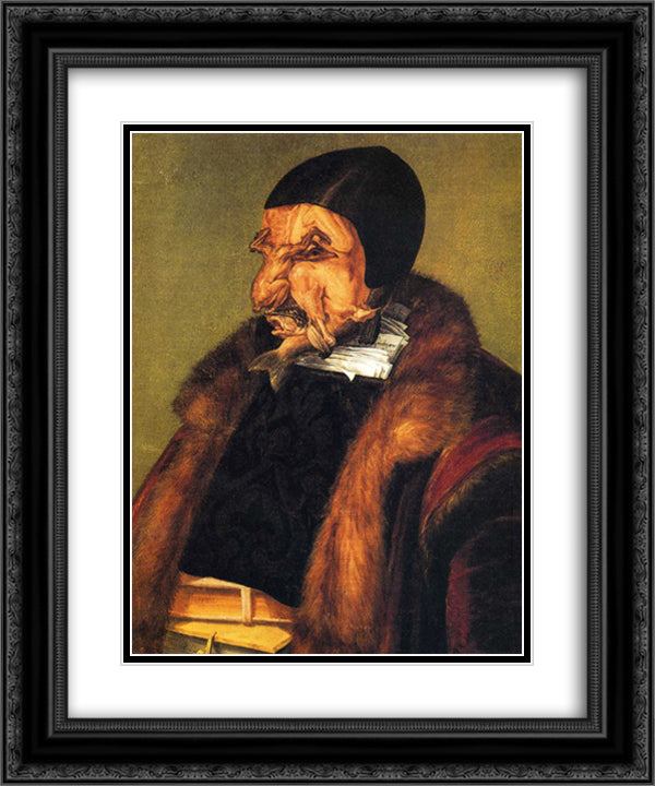 The Lawyer 20x24 Black Ornate Wood Framed Art Print Poster with Double Matting by Arcimboldo, Giuseppe