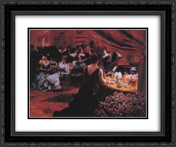 The Salon of Princess Mathilde 24x20 Black Ornate Wood Framed Art Print Poster with Double Matting by Nittis, Giuseppe de