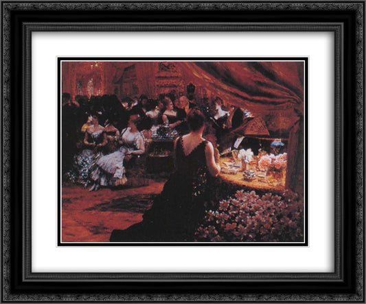 The Salon of Princess Mathilde 24x20 Black Ornate Wood Framed Art Print Poster with Double Matting by Nittis, Giuseppe de