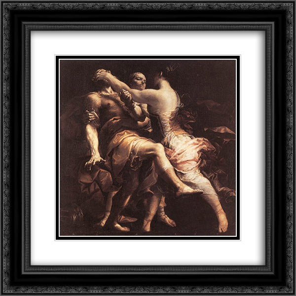 Hercuba Blinding Polymnestor 20x20 Black Ornate Wood Framed Art Print Poster with Double Matting by Crespi, Giuseppe Maria