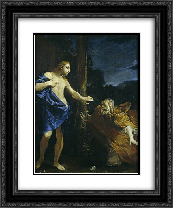 Noli Me Tangere 20x24 Black Ornate Wood Framed Art Print Poster with Double Matting by Crespi, Giuseppe Maria