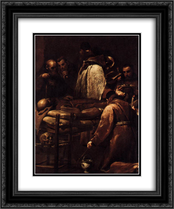 The Seven Sacraments - Extreme Unction 20x24 Black Ornate Wood Framed Art Print Poster with Double Matting by Crespi, Giuseppe Maria
