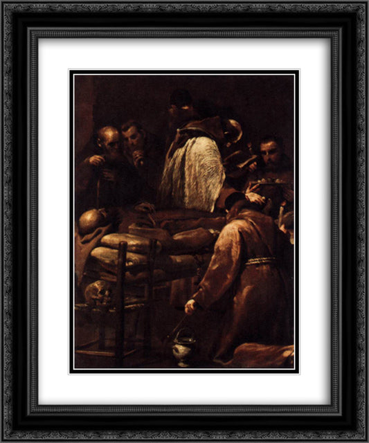 The Seven Sacraments - Extreme Unction 20x24 Black Ornate Wood Framed Art Print Poster with Double Matting by Crespi, Giuseppe Maria