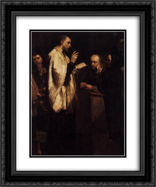 The Seven Sacraments - Matrimony 20x24 Black Ornate Wood Framed Art Print Poster with Double Matting by Crespi, Giuseppe Maria
