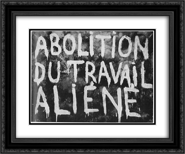 Abolition of Alienated Labor (made in collaboration with Guy Debord) 24x20 Black Ornate Wood Framed Art Print Poster with Double Matting by Pinot Gallizio, Giuseppe
