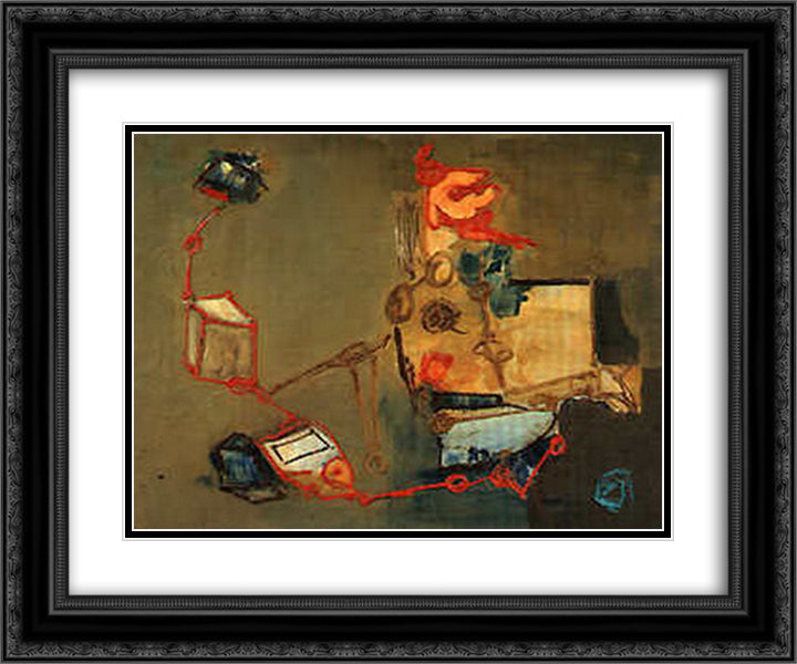 The Extinguished Spider 24x20 Black Ornate Wood Framed Art Print Poster with Double Matting by Pinot Gallizio, Giuseppe