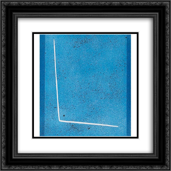 Blue Space 20x20 Black Ornate Wood Framed Art Print Poster with Double Matting by Santomaso, Giuseppe