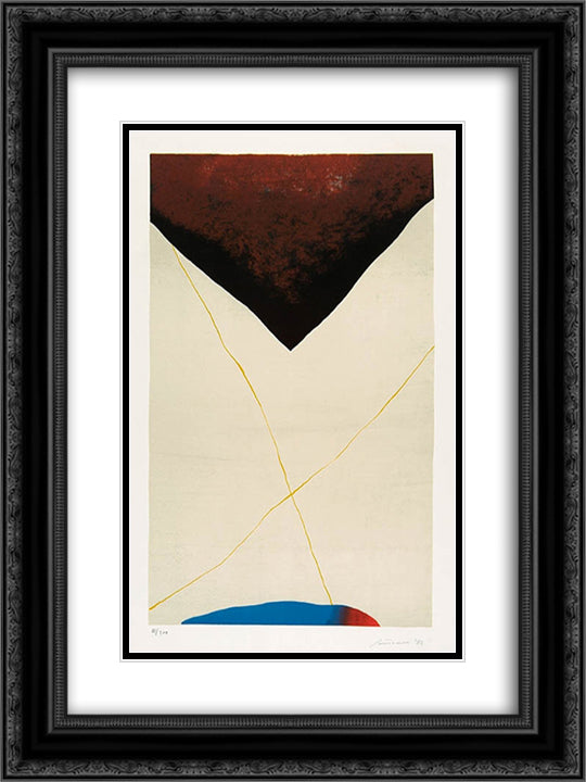 Dall´alto al Basso 18x24 Black Ornate Wood Framed Art Print Poster with Double Matting by Santomaso, Giuseppe