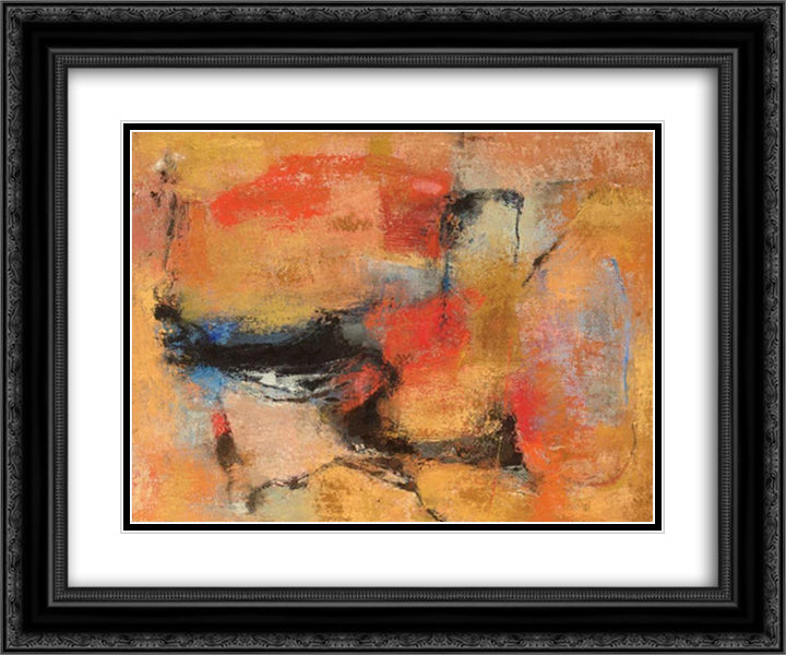 Sera Romana 24x20 Black Ornate Wood Framed Art Print Poster with Double Matting by Santomaso, Giuseppe
