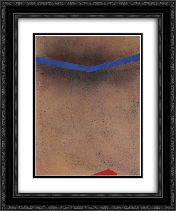 Spazio bruno 20x24 Black Ornate Wood Framed Art Print Poster with Double Matting by Santomaso, Giuseppe