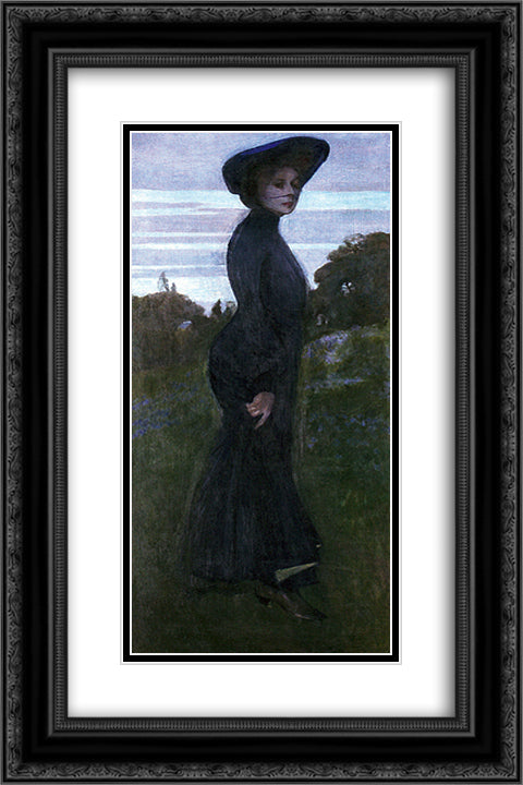 Evening 16x24 Black Ornate Wood Framed Art Print Poster with Double Matting by Grigoriy, Goldstein