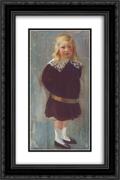 First portrait 16x24 Black Ornate Wood Framed Art Print Poster with Double Matting by Grigoriy, Goldstein