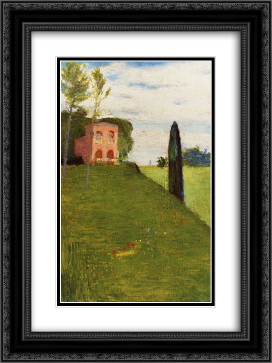 Mansion 18x24 Black Ornate Wood Framed Art Print Poster with Double Matting by Grigoriy, Goldstein