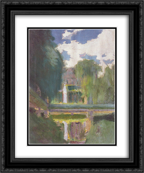 Mirror 20x24 Black Ornate Wood Framed Art Print Poster with Double Matting by Grigoriy, Goldstein