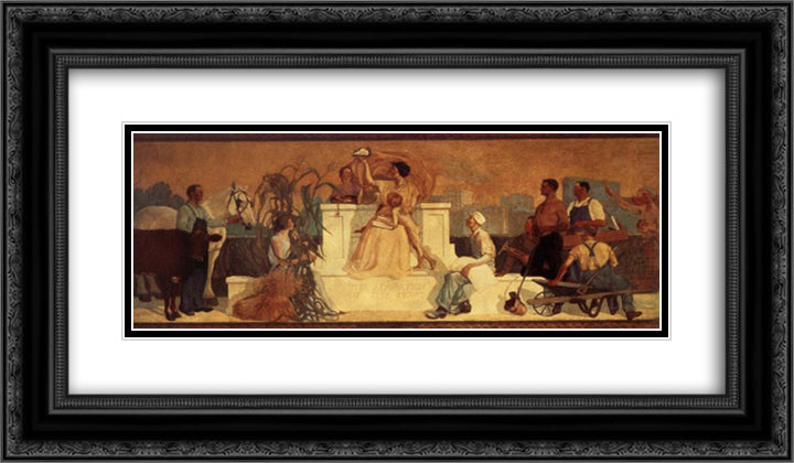 A lust for home 24x14 Black Ornate Wood Framed Art Print Poster with Double Matting by Wood, Grant