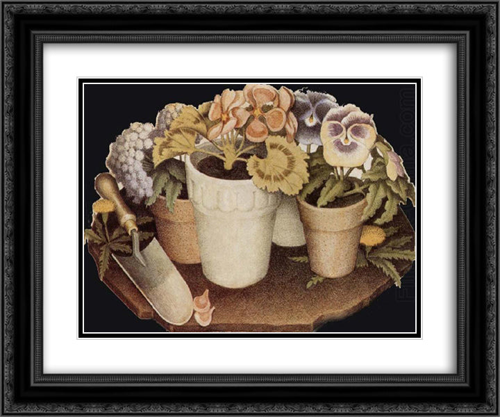 Cultivation of Flower 24x20 Black Ornate Wood Framed Art Print Poster with Double Matting by Wood, Grant