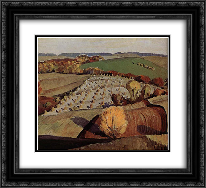 Landscape 22x20 Black Ornate Wood Framed Art Print Poster with Double Matting by Wood, Grant