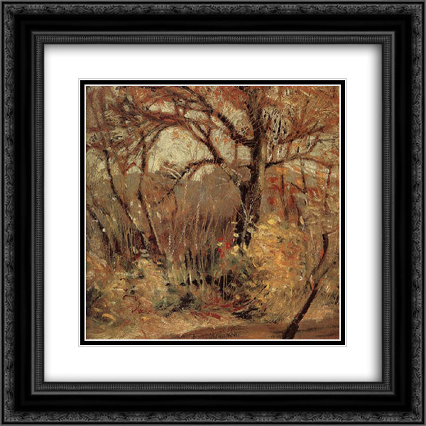 The Landscape of Autumn 20x20 Black Ornate Wood Framed Art Print Poster with Double Matting by Wood, Grant