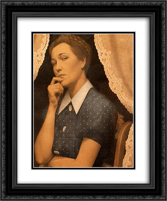 The Perfectionist 20x24 Black Ornate Wood Framed Art Print Poster with Double Matting by Wood, Grant