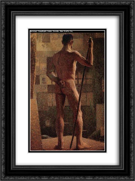 The Spotted Man 18x24 Black Ornate Wood Framed Art Print Poster with Double Matting by Wood, Grant