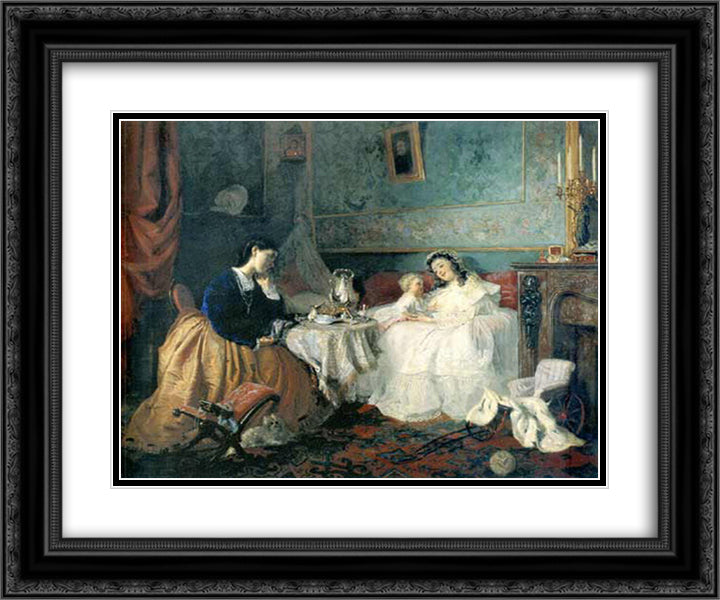By happiness of others (Two fates) 24x20 Black Ornate Wood Framed Art Print Poster with Double Matting by Myasoyedov, Grigoriy