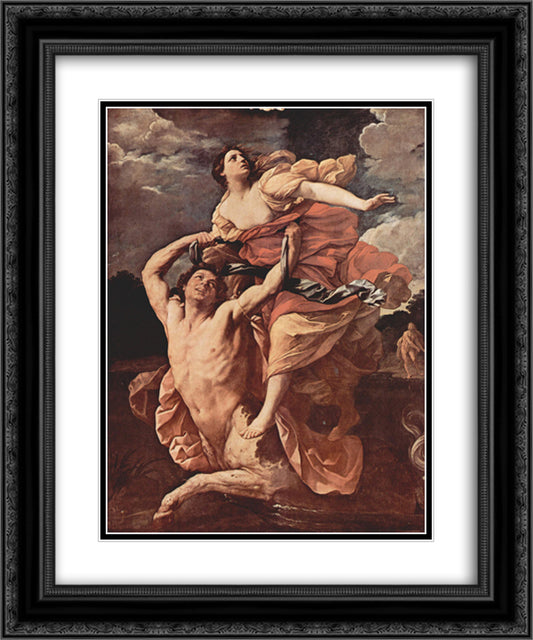 Abduction of Deianira 20x24 Black Ornate Wood Framed Art Print Poster with Double Matting by Reni, Guido