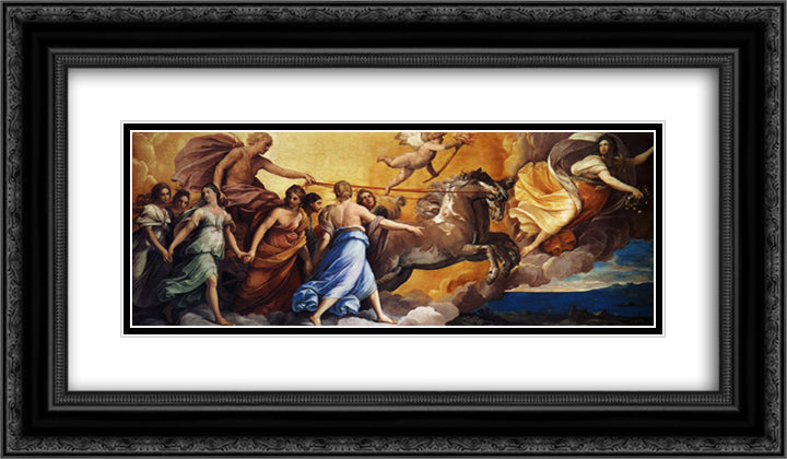 Aurora 24x14 Black Ornate Wood Framed Art Print Poster with Double Matting by Reni, Guido