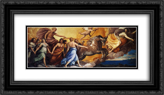 Aurora 24x14 Black Ornate Wood Framed Art Print Poster with Double Matting by Reni, Guido