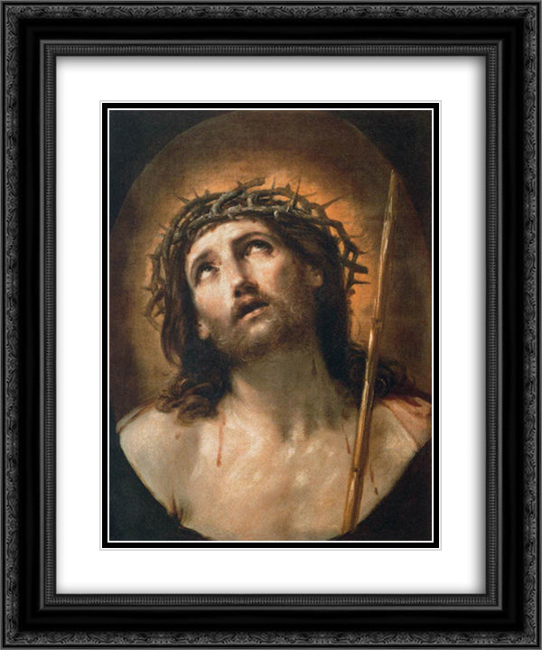 Ecce Homo 20x24 Black Ornate Wood Framed Art Print Poster with Double Matting by Reni, Guido