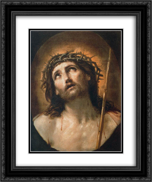 Ecce Homo 20x24 Black Ornate Wood Framed Art Print Poster with Double Matting by Reni, Guido