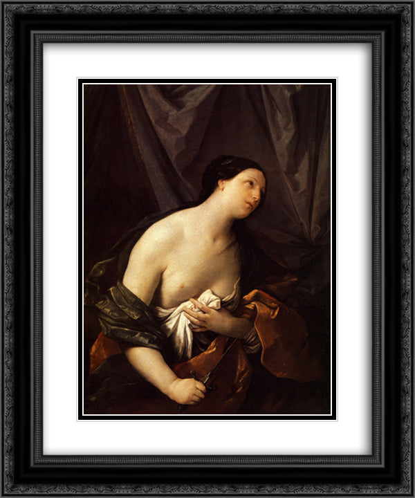 Lucretia 20x24 Black Ornate Wood Framed Art Print Poster with Double Matting by Reni, Guido