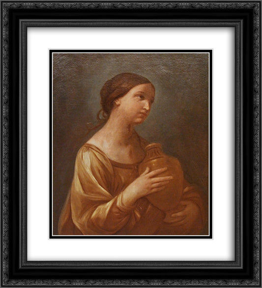 Magdalene with the Jar of Ointment 20x22 Black Ornate Wood Framed Art Print Poster with Double Matting by Reni, Guido