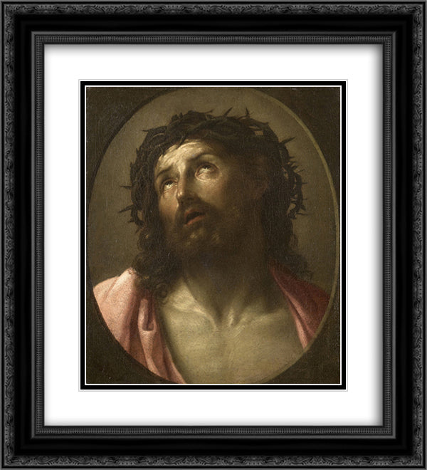 Man of Sorrows 20x22 Black Ornate Wood Framed Art Print Poster with Double Matting by Reni, Guido