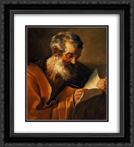 Saint Mark 20x22 Black Ornate Wood Framed Art Print Poster with Double Matting by Reni, Guido