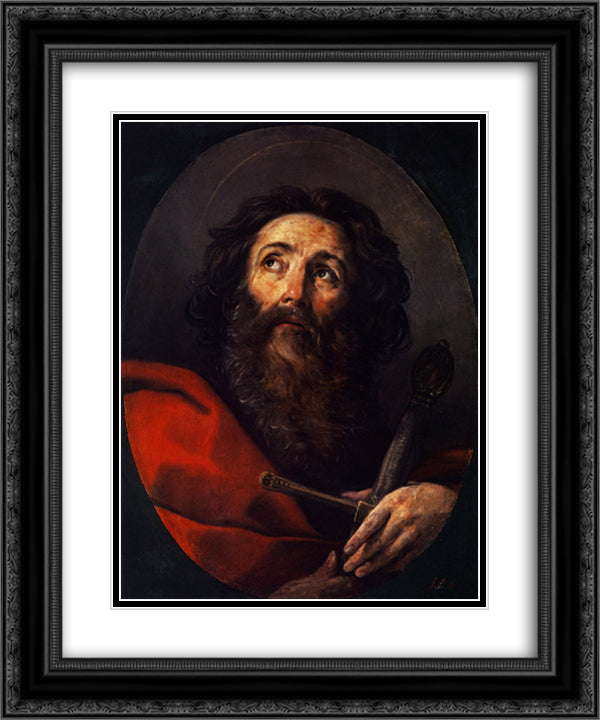 Saint Paul 20x24 Black Ornate Wood Framed Art Print Poster with Double Matting by Reni, Guido