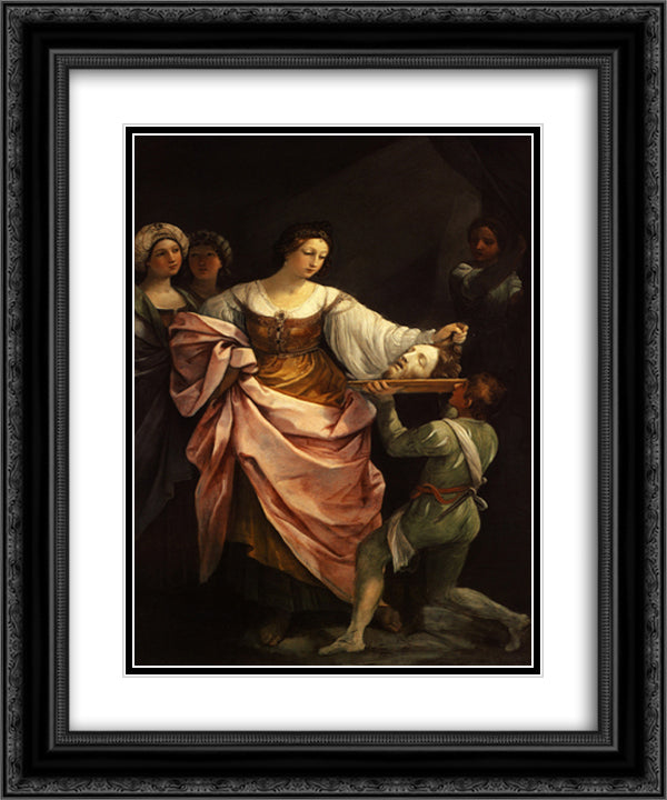 Salome with the head of St. John Baptist 20x24 Black Ornate Wood Framed Art Print Poster with Double Matting by Reni, Guido