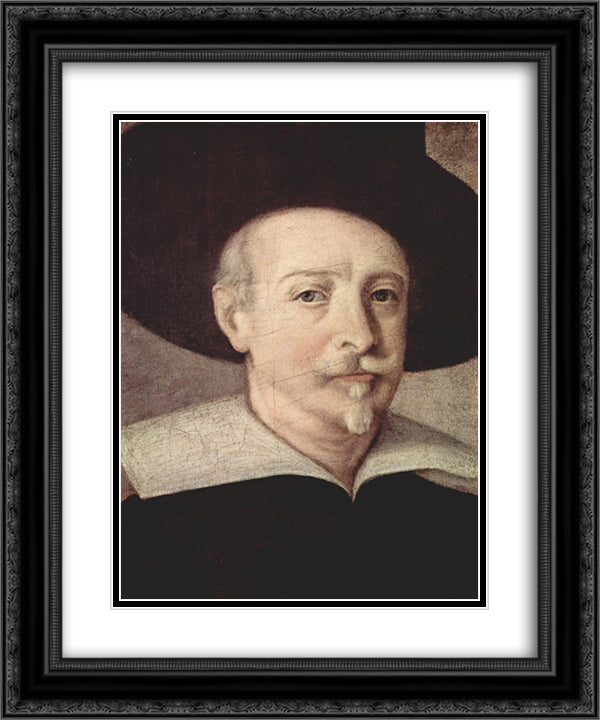 Self-portrait 20x24 Black Ornate Wood Framed Art Print Poster with Double Matting by Reni, Guido