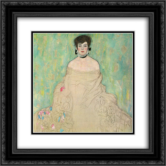 Amalie Zuckerkandl 20x20 Black Ornate Wood Framed Art Print Poster with Double Matting by Klimt, Gustav