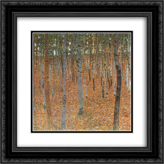 Beech Grove I 20x20 Black Ornate Wood Framed Art Print Poster with Double Matting by Klimt, Gustav