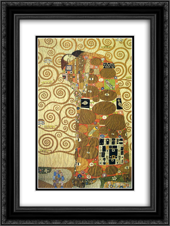 Cartoon for the Frieze of the Villa Stoclet in Brussels Fulfillment 18x24 Black Ornate Wood Framed Art Print Poster with Double Matting by Klimt, Gustav