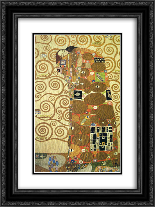 Cartoon for the Frieze of the Villa Stoclet in Brussels Fulfillment 18x24 Black Ornate Wood Framed Art Print Poster with Double Matting by Klimt, Gustav