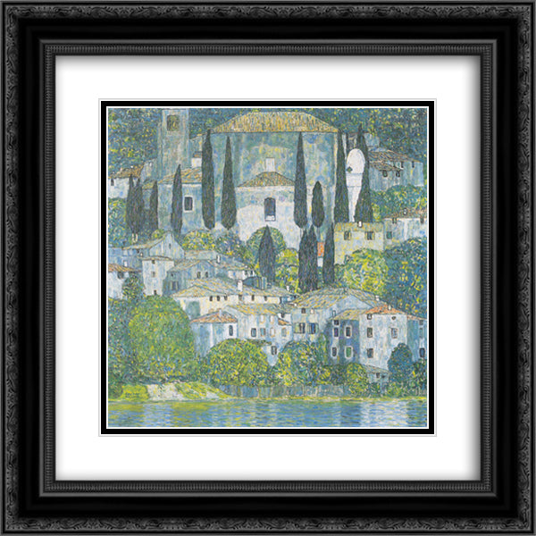 Chruch in Cassone 20x20 Black Ornate Wood Framed Art Print Poster with Double Matting by Klimt, Gustav