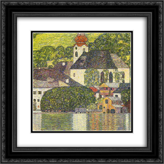 Church in Unterach on the Attersee 20x20 Black Ornate Wood Framed Art Print Poster with Double Matting by Klimt, Gustav