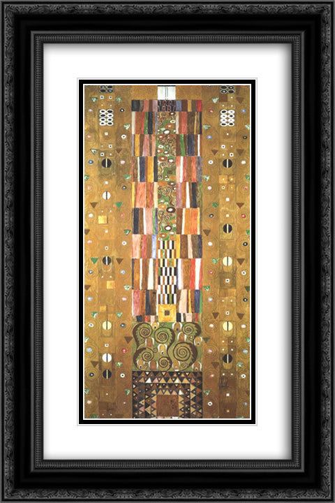 Design for the Stocletfries 16x24 Black Ornate Wood Framed Art Print Poster with Double Matting by Klimt, Gustav