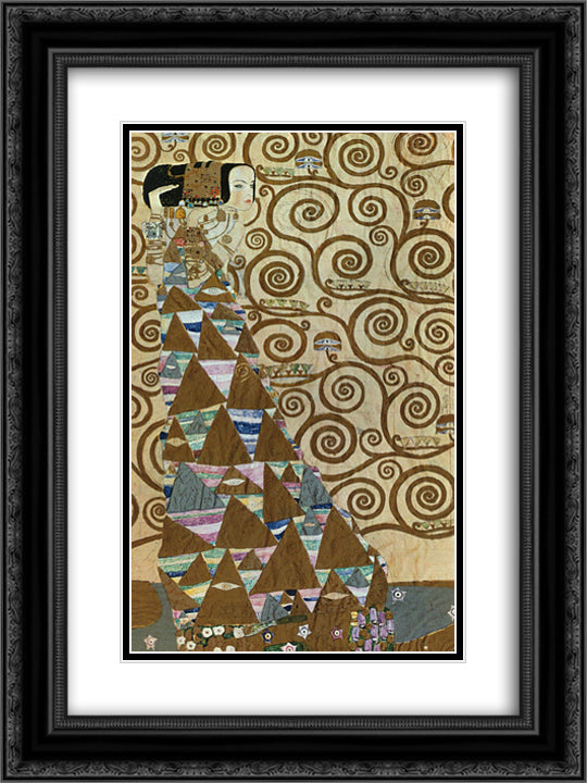 Expectation 18x24 Black Ornate Wood Framed Art Print Poster with Double Matting by Klimt, Gustav